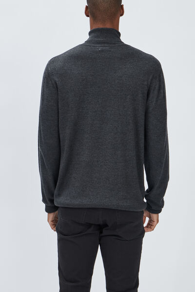 Pull avec col roulé gris foncé homme