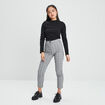 Pantalon droit taille haute gris femme
