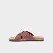 Mules brides crois&eacute;es marron homme