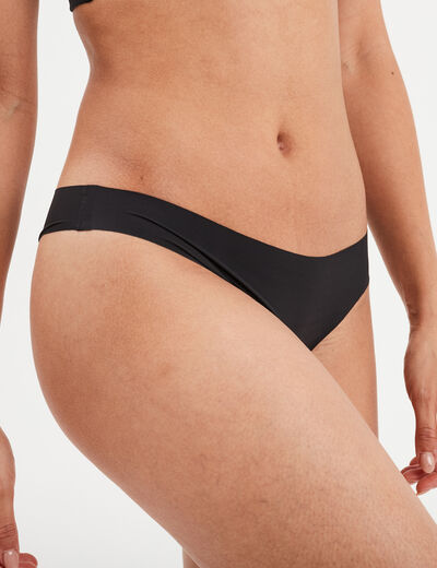Culotte brésilienne sans couture noir femme