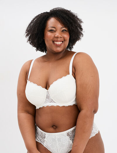 Soutien-gorge emboîtant dentelle blanc femme grande taille