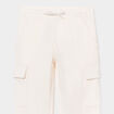 Pantalon de jogging cargo molletonn&eacute; ivoire fille