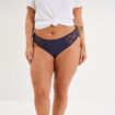 Culotte empiècements dentelle bleu marine femme grande taille