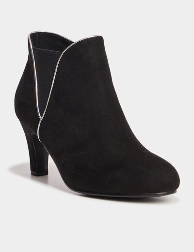 Bottines aspect daim à talons Mosquitos noir femme