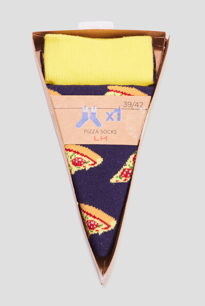 Chaussettes à motifs Pizza multicolore homme