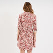 Robe col chemise ceinturée manches 3/4 terracotta femme