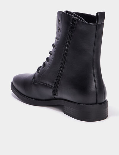 Boots à lacets et zippées noir femme