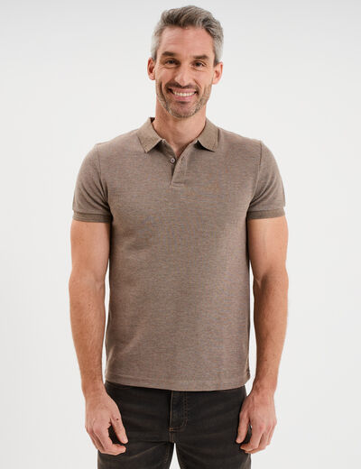 Polo manches courtes taupe homme