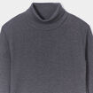 T-shirt coton col roulé manches longues gris foncé garçon