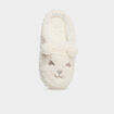 Chaussons mules effet polaire blanc femme