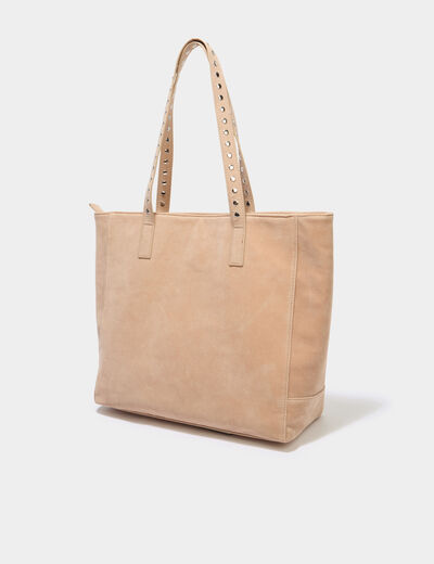 Sac cabas effet su&eacute;dine sable femme