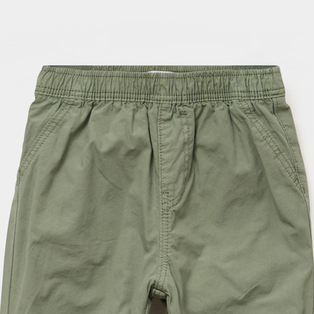 Pantalon jogger doubl&eacute; coton vert kaki b&eacute;b&eacute; gar&ccedil;on