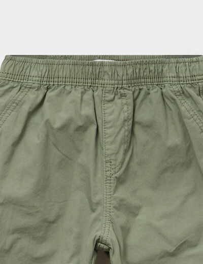 Pantalon jogger doubl&eacute; coton vert kaki b&eacute;b&eacute; gar&ccedil;on