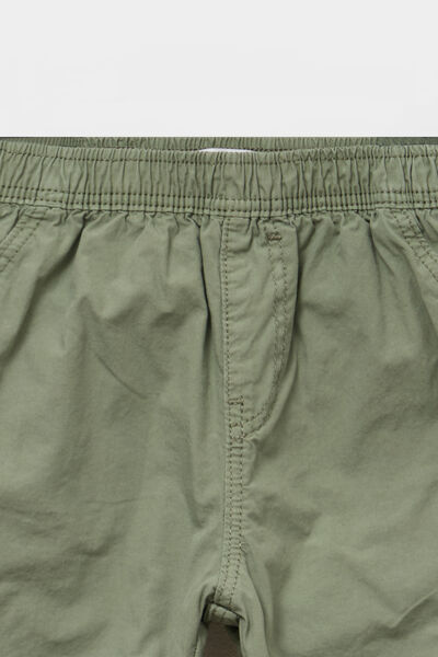 Pantalon jogger doubl&eacute; coton vert kaki b&eacute;b&eacute; gar&ccedil;on