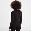 T-shirt côtelé avec ouverture Liberto noir femme