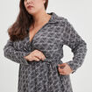 Robe droite col cache-coeur avec noeud noir femme grande taille