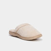 Chaussons mules velours effet matelass&eacute; sable femme