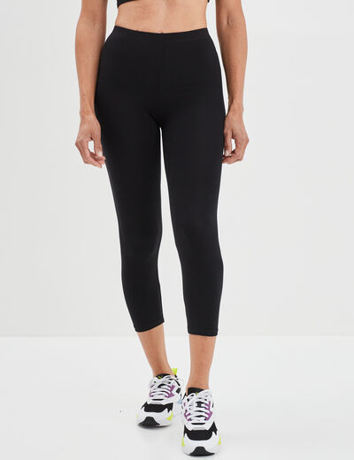 Legging élastiqué 7/8ème noir femme