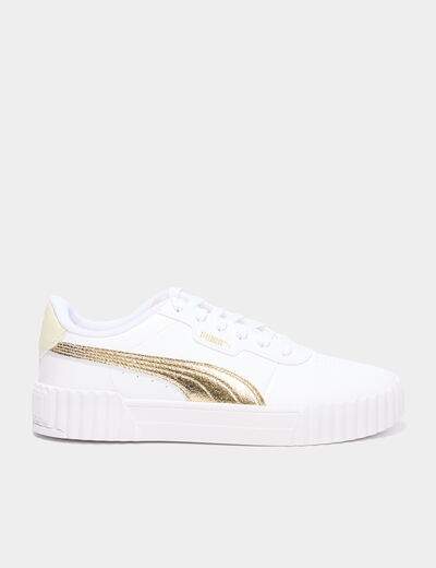 Tennis basses &agrave; lacets Carina 3.0 Puma jaune or femme