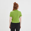 T-shirt court côtelé col polo coton vert femme