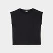T-shirt manches courtes coupe droite noir femme
