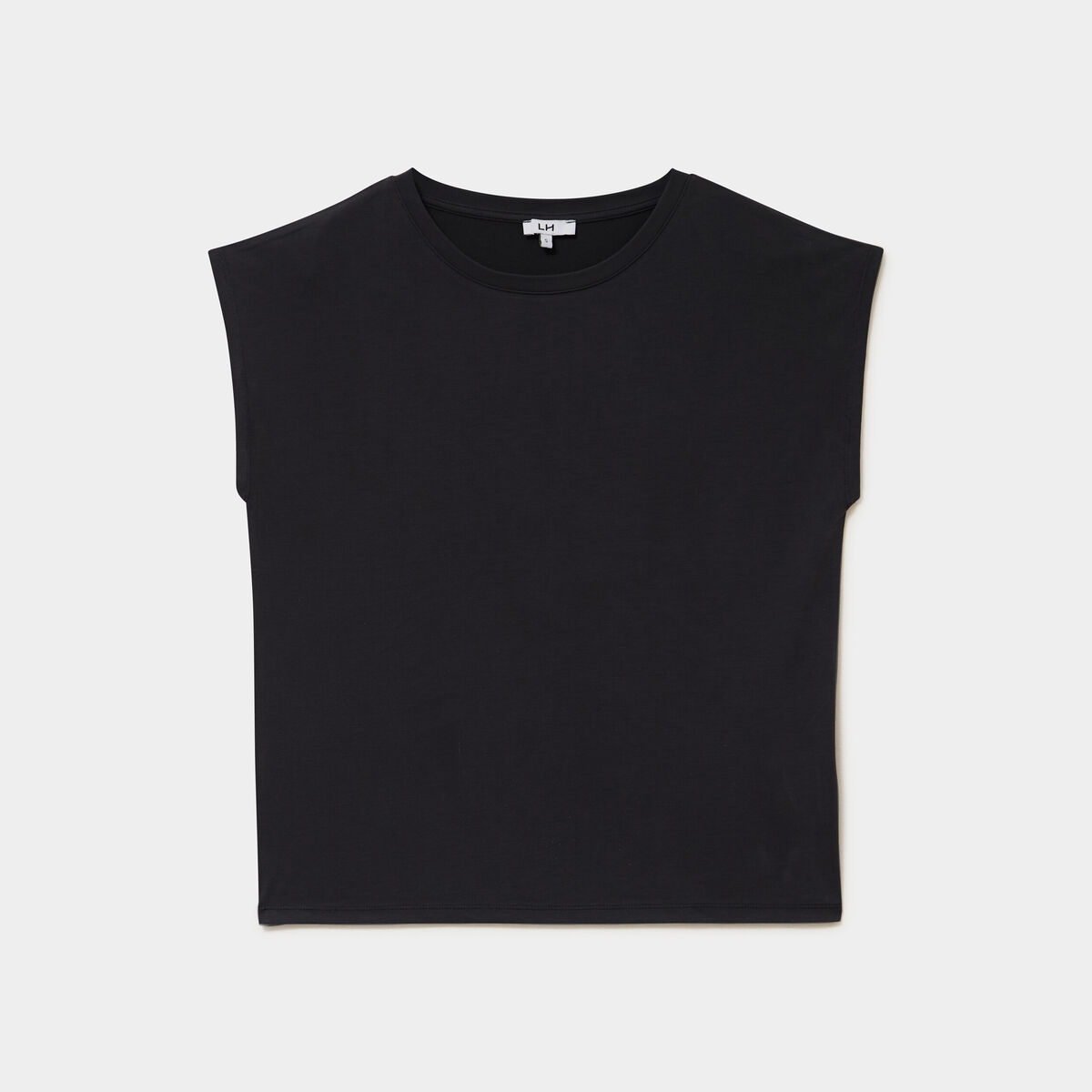 T-shirt manches courtes coupe droite noir femme