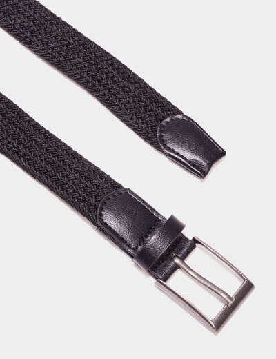 Ceinture tress&eacute;e noir gar&ccedil;on