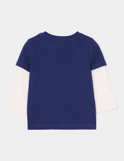 T-shirt boutonné manches longues Creeks bleu marine bébé garçon