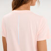 T-shirt de sport droit manches courtes orange fluo femme