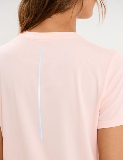 T-shirt de sport droit manches courtes orange fluo femme