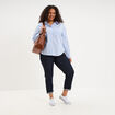 Chemise oversize manches longues coton bleu ciel femme grande taille
