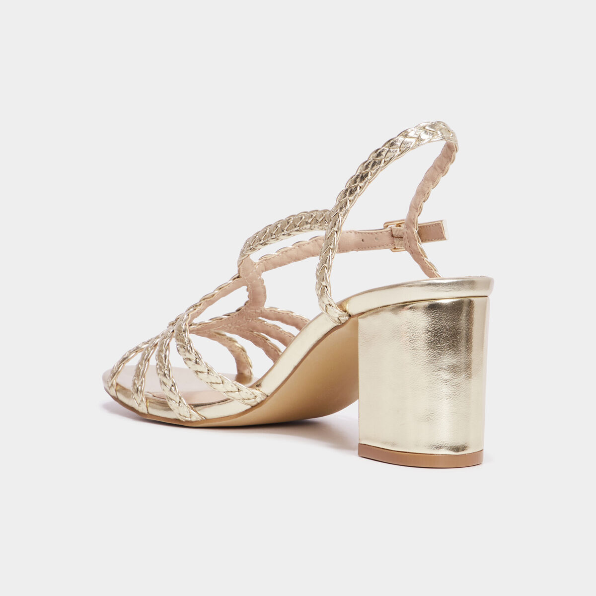 Sandales brides tress&eacute;es Mosquitos jaune or femme