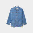 Veste surchemise en jean denim stone femme grande taille