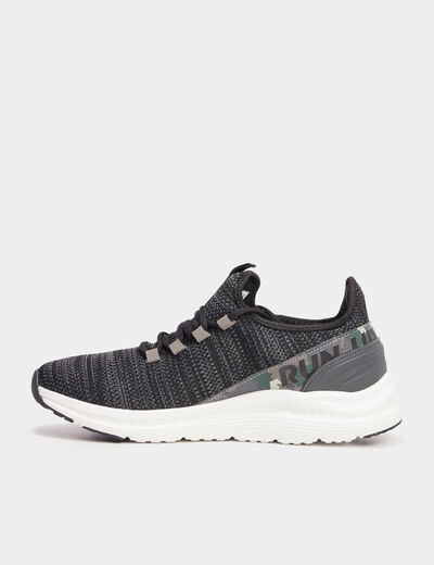 Baskets running lacets élastiqués noir homme