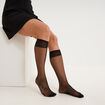Lot 2 mi-bas transparents 15D noir femme