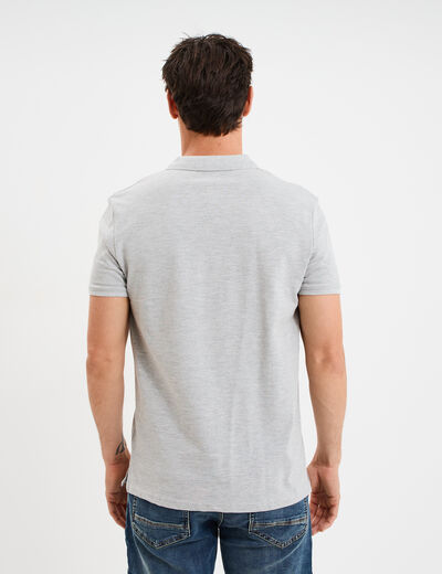 Polo en coton manches courtes gris homme