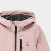 Blouson fourr&eacute; d&eacute;perlant &agrave; capuche rose poudr&eacute;e fille