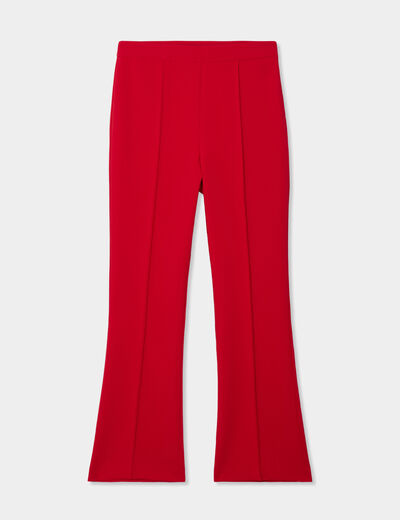 Pantalon bootcut 7/8ème rouge femme