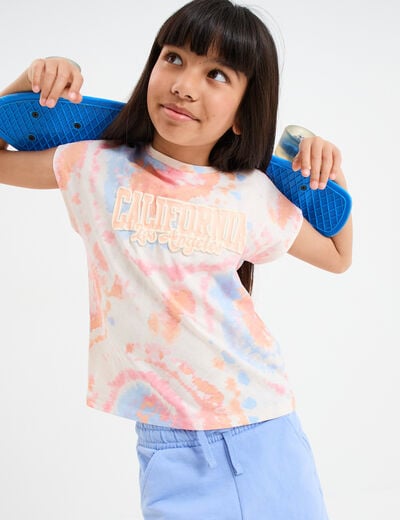 T-shirt manches courtes coton beige fille