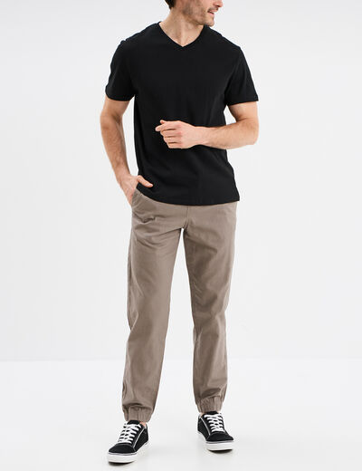 Pantalon de jogging en mélange de lin gris homme