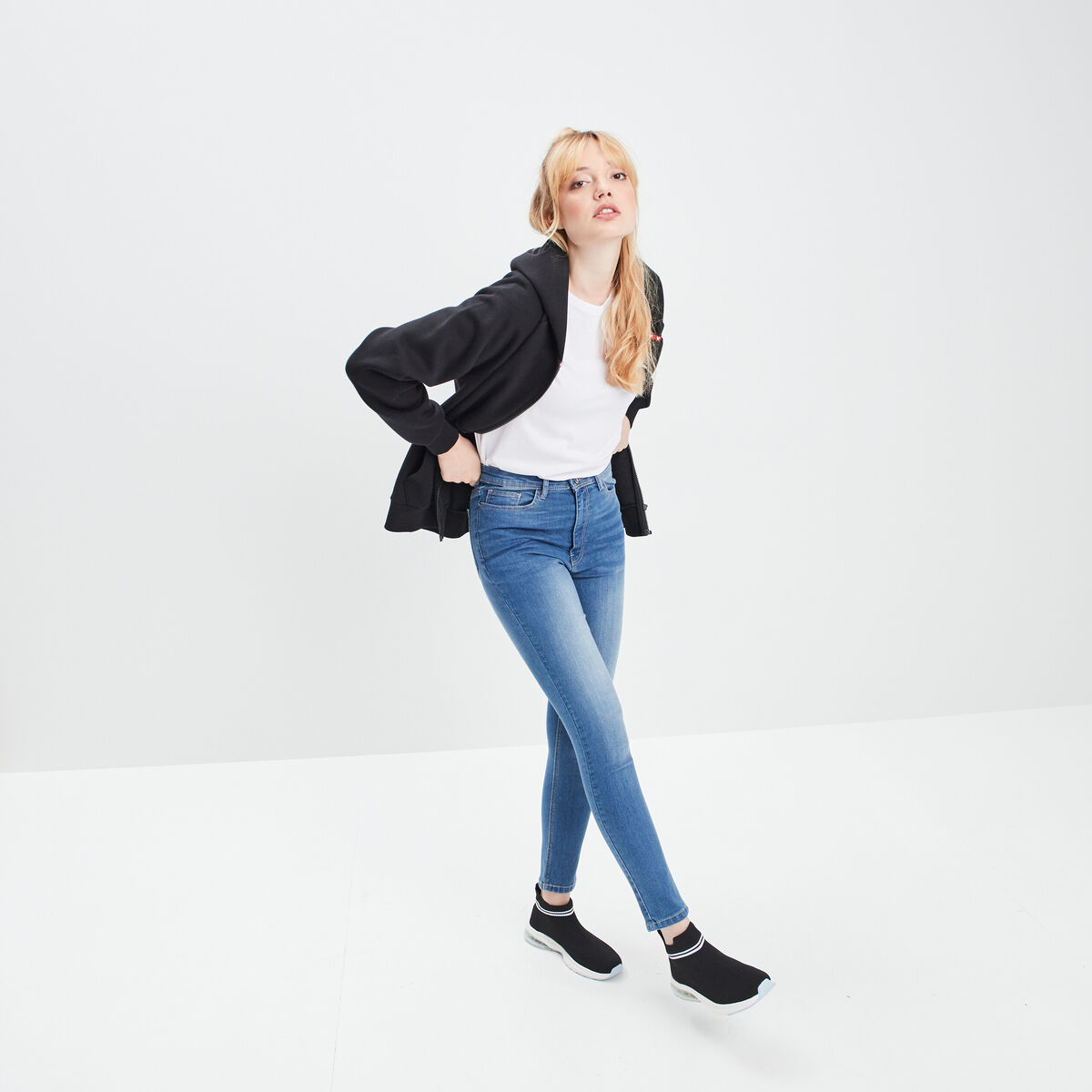Jeans skinny 7/8&egrave;me denim double stone femme