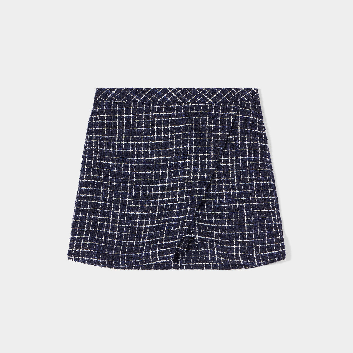 Jupe-short droite bleu foncé femme