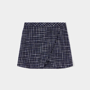 Jupe-short droite bleu foncé femme