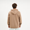 Sweat zipp&eacute; molleton &agrave; capuche taupe homme