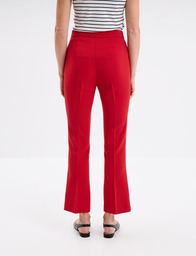 Pantalon bootcut 7/8ème rouge femme