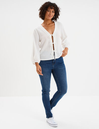 Jeans skinny taille haute denim stone femme