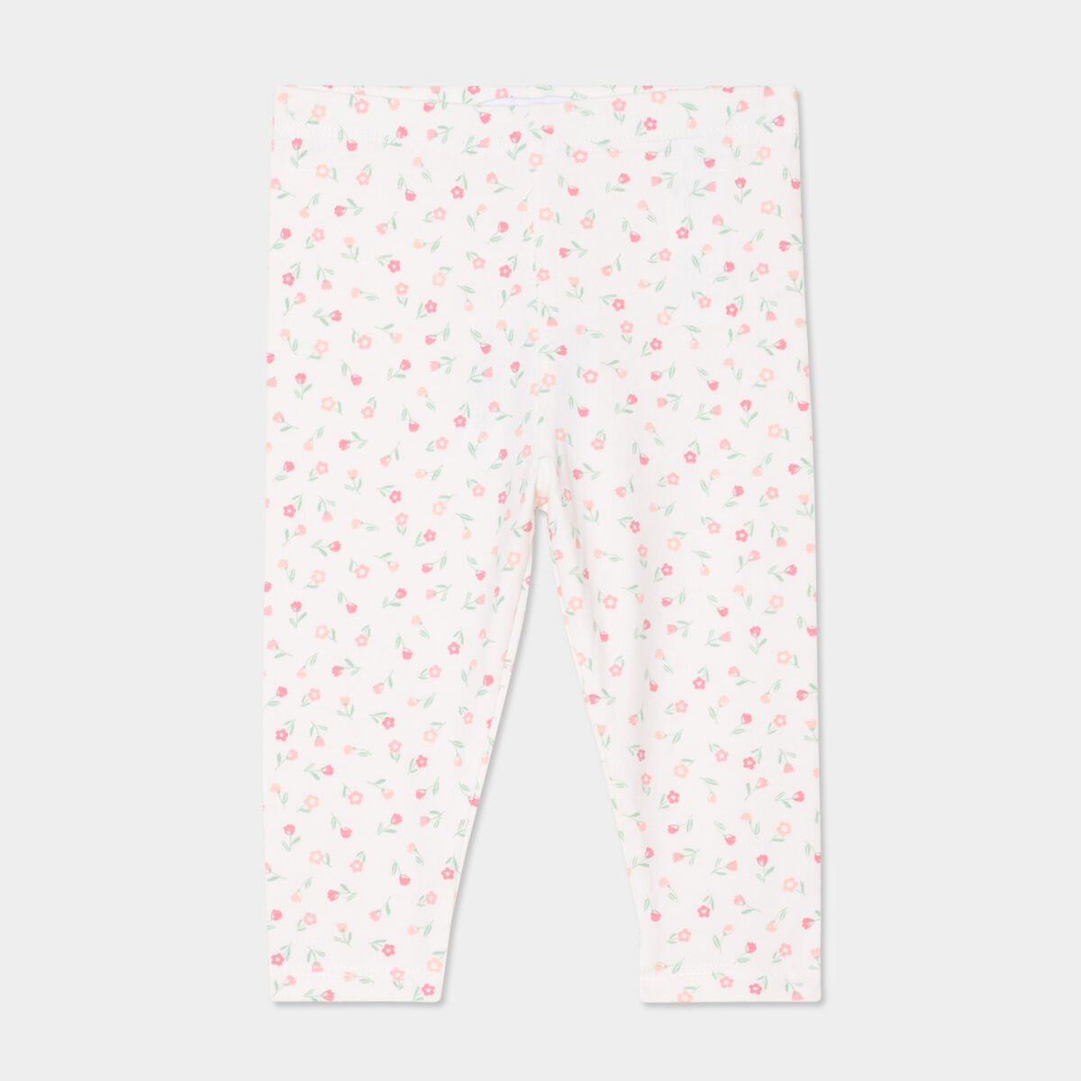 Legging taille &eacute;lastiqu&eacute;e coton ecru b&eacute;b&eacute; fille