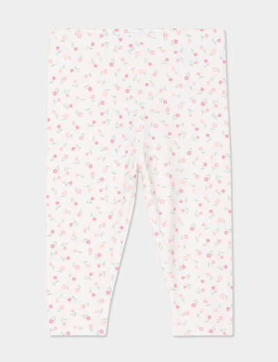 Legging taille élastiquée coton ecru bébé fille