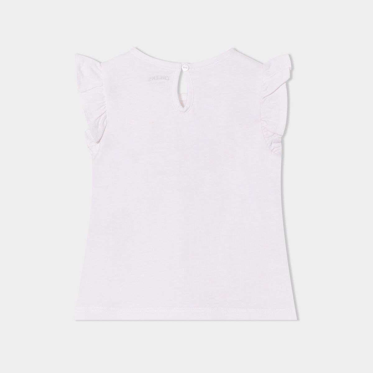 T-shirt manches volants coton Creeks blanc bébé fille