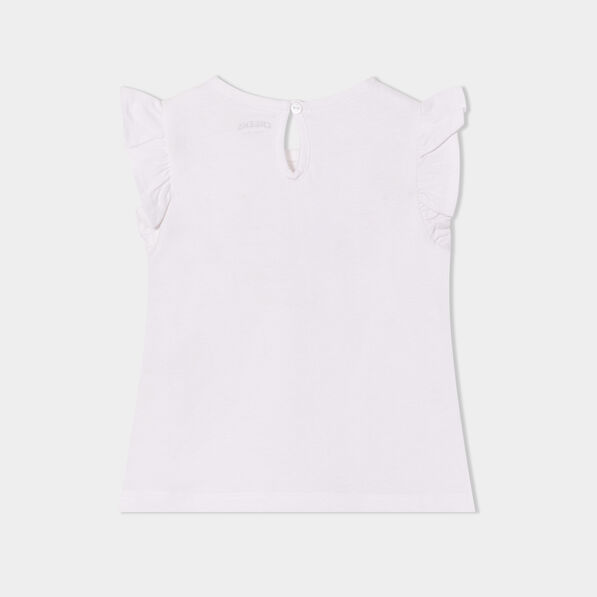 t shirt manches volants coton creeks blanc bebef T-shirt manches volants coton Creeks blanc bébé fille